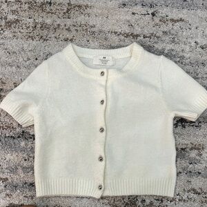 H&M Off-White Button-Up Cardigan